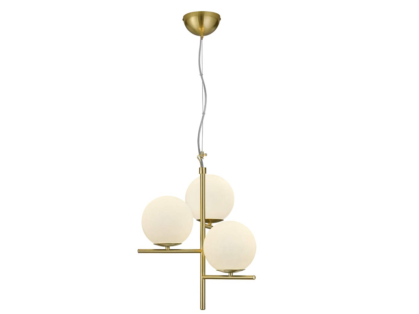 Trio Leuchten Pure 302000308 Pendant Light Metal Brass Matt Glass White Excl. 3X E14