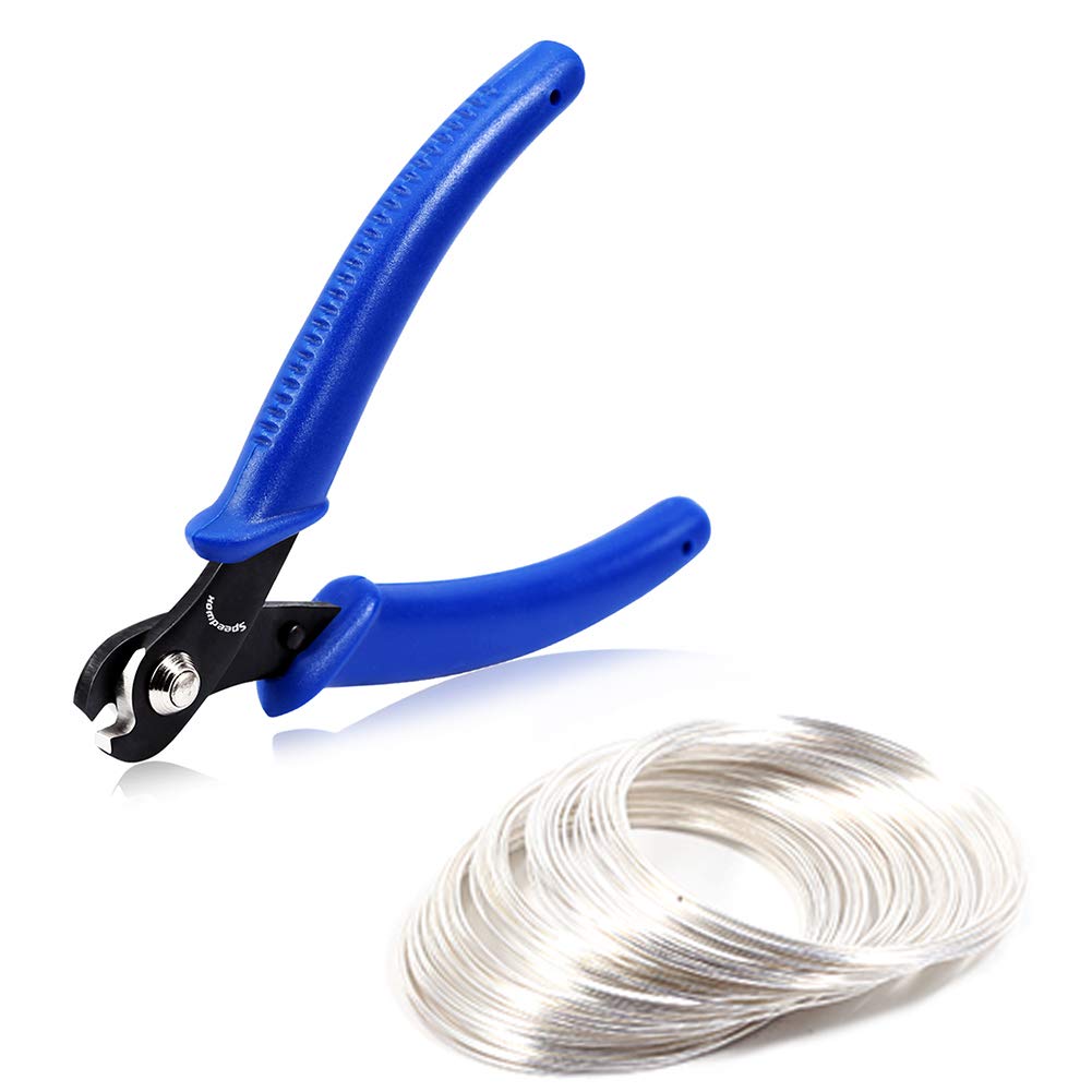 SPEEDWOX 100 Pcs 5 Inch Silver Wire Cutters for Bracelet Jewelry Bead Making DIY Craft Supplies