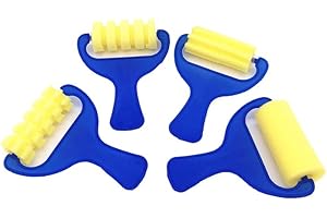 Lot de 4 rouleaux de peinture éponge pour enfants - Pinceaux en mousse pour enfants - Artisanat créatif et exquis