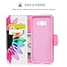 YOKIRIN for Samsung Galaxy S8 Case, PU Leather Floral Half Flower Design Magnetic PU Leather Case Wallet Flip Stand Flap Closure Cover with ID Credit Card Holder Cover for Samsung Galaxy S8