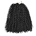 10Inch Marelybob Kinky Curly Crochet Braids Twist Hair 24Strands Afro Curly Weave Braiding Hair Synthetic Hair Extensions (10inch, 1B)