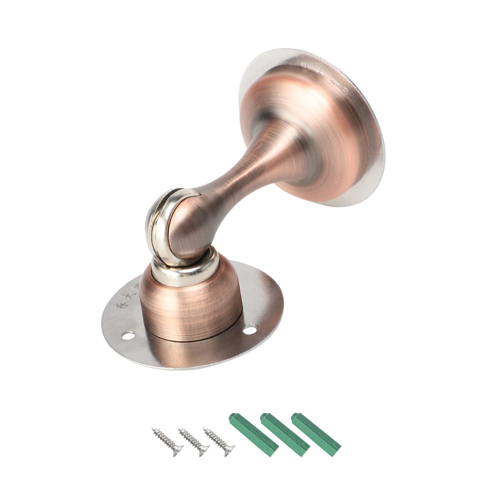 METALLIXITY Magnetic Door Stopper(77mm/3.03") 1Pcs, Stainless Steel Door Catch Holder with Screws&Bolt - for Door Wall Protectors, Copper Tone