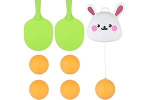 Indoor Ping Pong Trainer, Rabbit Shaped Hanging Table Tennis Trainer Self Training Device Adjustable Sparring Partner Portabl