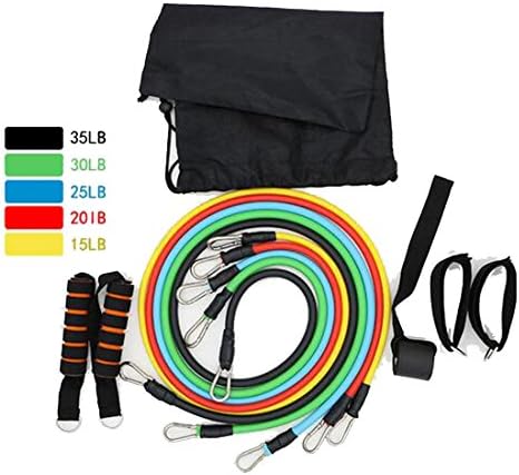 Osave Tube Resistance Bands Set 11 Pieces with Door Anchor, Ankle Straps, Carry Bag and Exercise Tube Bands,#1