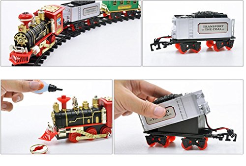 Aurorax Kids Toy - Remote Control Conveyance Car Electric Steam Smoke RC Train Set Model Toy Gift Toy Educational Toy Toddler Infant Intelligence Toys Boys Girls Best Gift (A)