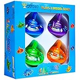 Aviv Judaica Musical Light Up Dreidel Set - Hanukkah Spinning Tops - Plays 2 Classic Hanukkah Songs - Assorted Colors (4 Pack)