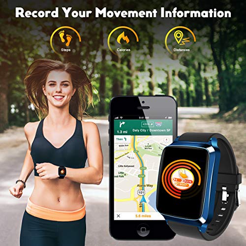 Smart Watch,Bluetooth Smartwatch Sports Fitness Watch Activity Tracker with Heart Rate Blood Pressure Monitor IP67 Waterproof Fitness Tracker Smart Bracelet Wristband for Android iOS Phones Men Women - Thumbnail 3