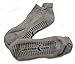 Crescent Moon ExerSocks (3-pack) Non-Slip Grip Socks (Gray, Large)