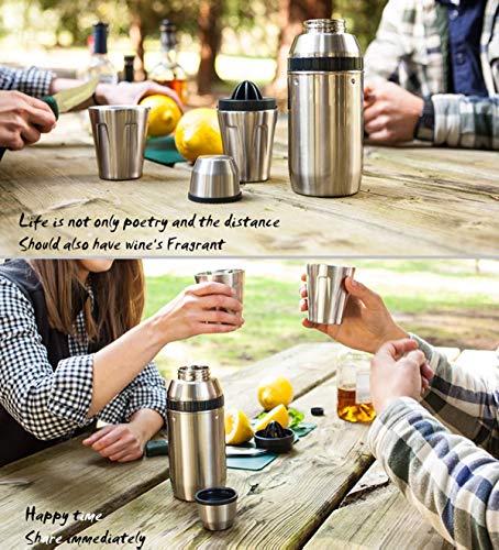 DLILI Shaker-Set, tragbarer Cocktail-Shaker im Freien mit Edelstahlbecher und Entsafter für Camping, Büro, Reisen – Bild 8