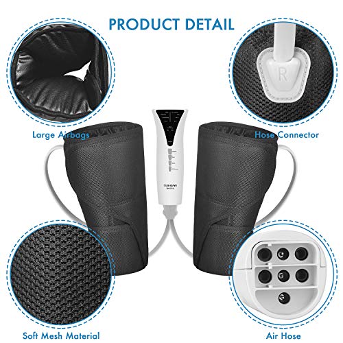 QUINEAR Leg Massager with Heat Calf Wraps Massage for Foot Calf & Arm Helpful for Circulation and Muscles Relaxation - Thumbnail 5