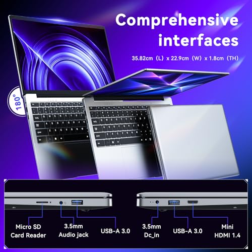 XWU 15.6 Inch Laptop, 4425Y Processor, 4GB RAM, 128GB SSD, 1920x1080 Full HD 100% sRGB, Wi-Fi 5 Dual Band, Bluetooth 5.0