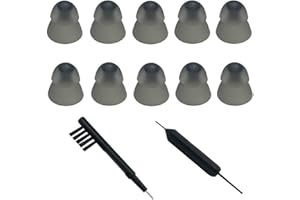 ANICO Smokey Hearing Aid Power Domes Close Domes Ear tips for ReSound Sure Fit Style RIC RITE and Open Fit BTE Hearing Amplifier with Cleaning tools Brush Cleaner and Carry Case (Smokey, Small)
