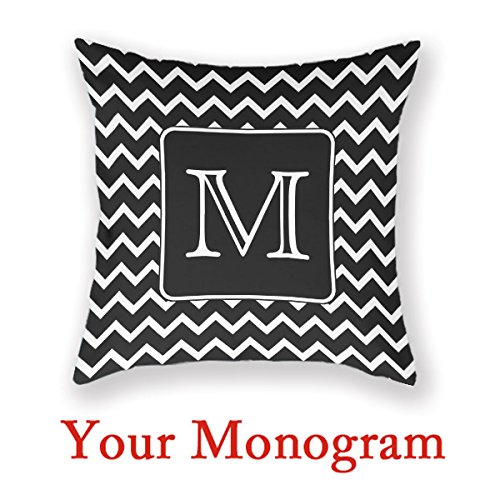 Amazon Com Monogram Zigzag Decorative Cushions Zig Zag Customize
