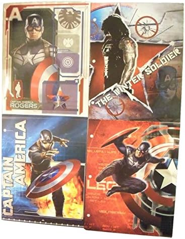 Marvel Captain America The Winter Soldier 4 Folder Set ~ Fighting on Red, Title, Rogers, Sentinel of Liberty