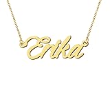 Aoloshow 18k Gold Plated Erika Name Necklace Womens