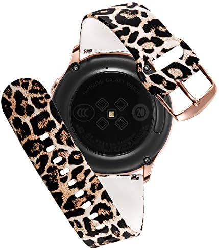Aiseve 20mm Floral Bands Compatible with Galaxy Watch Active (40mm) & Galaxy Watch 42mm, Women Replacement Wristbands Strap with Rose Gold Buckle Compatible for Garmin Vivoactive 3