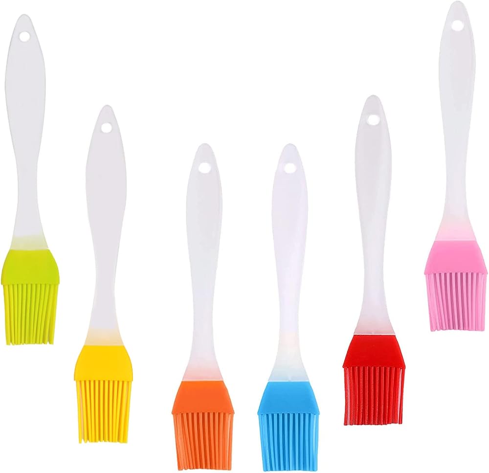 JEOPKO 6 Pcs Silicone Basting Brush Set Heat Resistant Pastry Baking Grilling