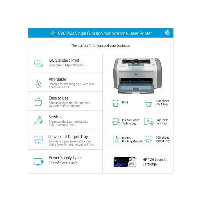 HP 1020 Plus Single Function Laser Printer (Black)