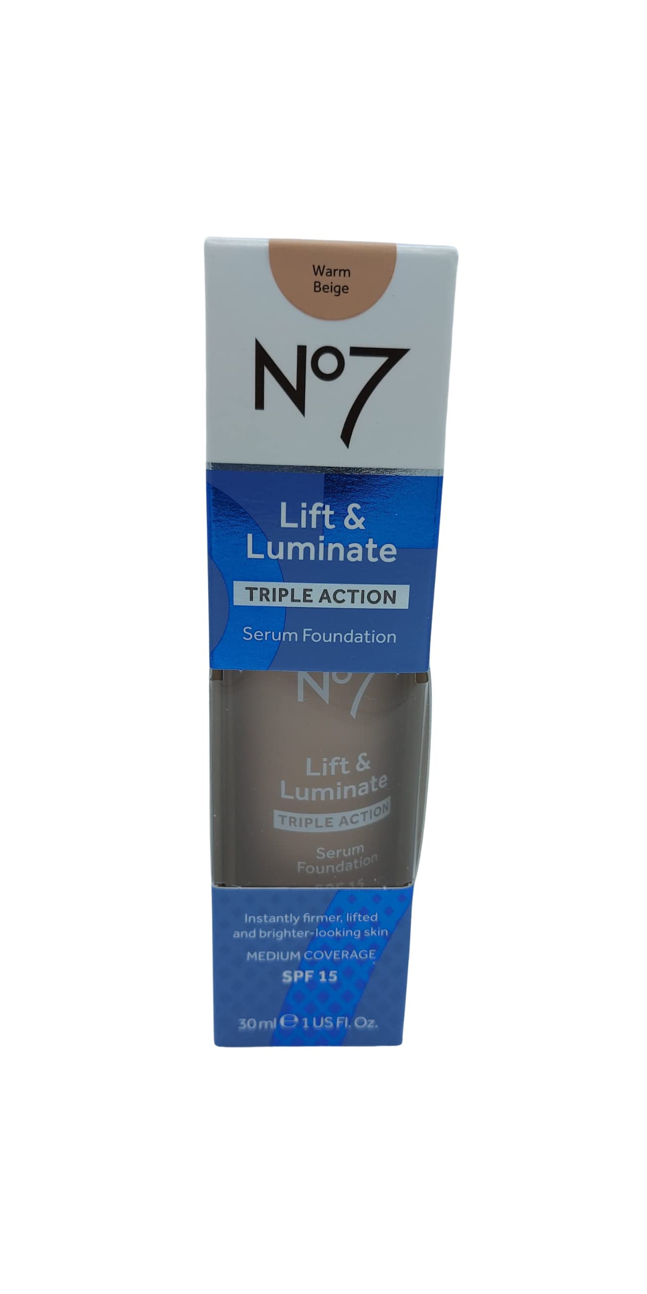 No7 Lift & Luminate TRIPLE ACTION Serum Foundation 30ml SPF15 - Warm Beige