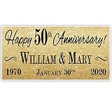 50th Wedding Anniversary Gold Banner Party Decoration