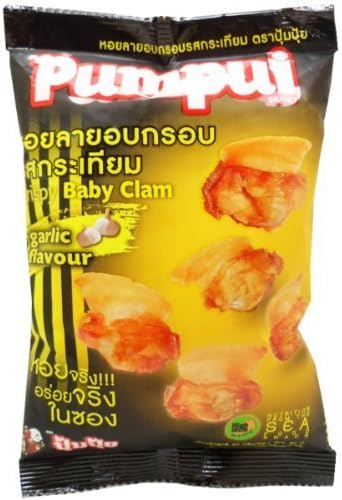Pumpui Crispy Baby Clam Snack Garlic Flavour Net Wt 30g (1.0 Oz.) X 3 Bags by Pumpui