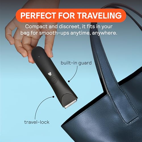 MERIDIAN Slimmer Trimmer, Pubic & Body Hair Trimmer, Bikini Hair Removal, No Nicks, Razor Burn, No Ingrowns, Ergonimic Design, Wet/Dry Tech, LED Spotlight (Sage)