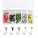 Magreel Fishing Lures Jig Heads with Sharp Fishing Hook,Lifelike Double Ball Eyes for Bass Trout Freshwater Saltwater,Packed in Plastic Clear Box