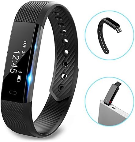 LOLG Fitness Tracker, Bluetooth Wristband Pedometer, Sweatproof Step，Distance ，Camera Remote Smart Bracelet Activity tracker with Sleep Monitor for Android and IOS