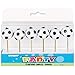 Soccer-Themed Birthday Candles (Pack Of 6) - Black & White Wax Candles On Wooden Picks - Ideal For Sports Fans Celebrations