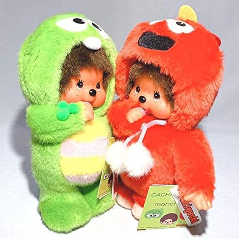 Amazon ガチャピン ムック コラボ モンチッチ 2体 セット ぬいぐるみ ぬいぐるみ ホビー