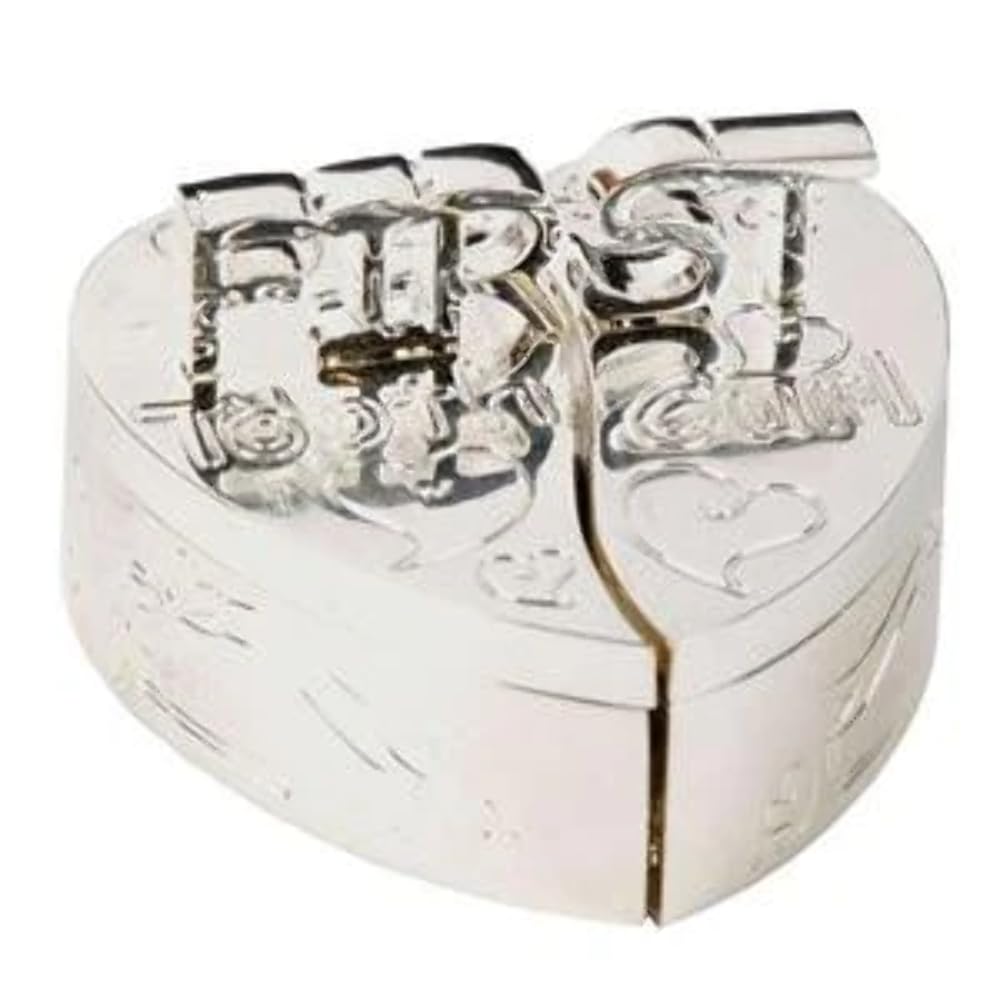 Juliana First Tooth and Curl Heart-Shaped Keepsake Box Set Silver Plated CG140