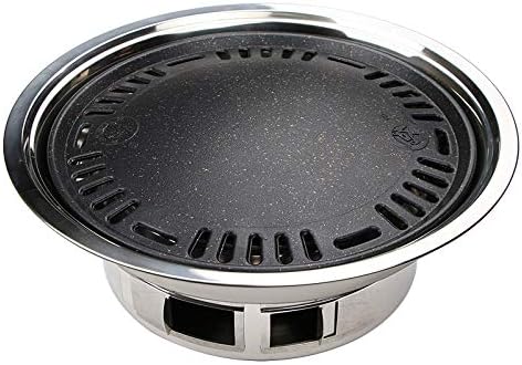 Small Barbecue Grill, Portable Charcoal Barbecue Tabletop Outdoor Stainless Steel Smoker BBQ for Picnic Garden Terrace Travel (34.5 * 12cm)