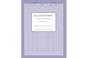 Accounting Ledger Book: Large Print, Easy-to-Use Bookkeeping Ledger, Perfect for Personal Use or Small Businesses, Income and Expense Tracker (8.5" x 11", 120 Pages, Lavender)