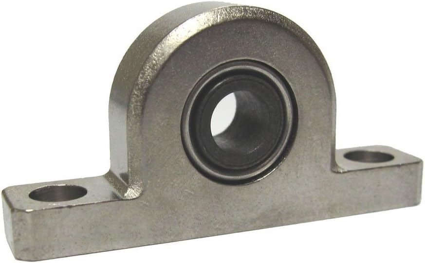 Spyraflo PB2-15M-AF Delrin Acetyl Bearing Pillow Block, 2 Bolt Holes, 15 mm Bore Diameter, Aluminum, Metric