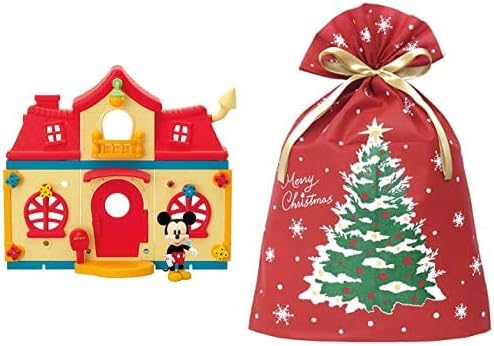 Amazon ディズニーキャラクター Diytown ミッキーのおうち インディゴ クリスマス ラッピング袋 グリーティングバッグ3l クリスマスツリー レッド Xg9 おもちゃ おもちゃ