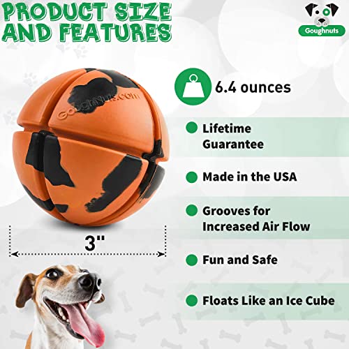 Goughnuts Virtually Indestructible Ball Guaranteed Dog Chew Toys for Aggressive Chewers Like