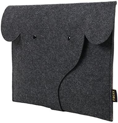 FHQSX 15.6 Inch Dell XPS Case, Handmade Cute Elephant Laptop Sleeve, Charcoal