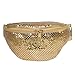 CTM Women's Sequin Sparkling Mesh Waist Pack