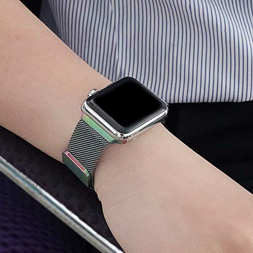HILIMNY Compatible for Applr Watch Band 42mm 44mm, Stainless Steel Mesh Sport Wristband Loop with Adjustable Magnet Clasp for iWstch Series 1/2 / 3/4 - Thumbnail 7