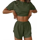 Ekouaer Womens Pajama Sets Sexy Lounge Sets Side Split Short Pj Sets | Cute Pjs,Sexy Loungewear Set,Coquette Pajamas,High Split Matching Sets,Sleepwear for Gifts,Party,Sleepovers,Honeymoon