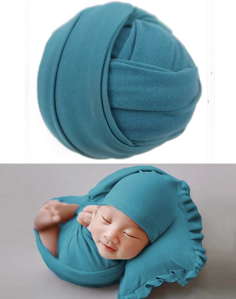 Newborn Photography Props Wrap Stretchy Flannel Blanket Baby Photo Prop Swaddle Wraps Malachite Green