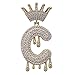 HECHUANG Initial Necklaces for Women 18K Plated Gold Initial Necklace for Men Silver Iced Out Diamond Name Letter Necklace