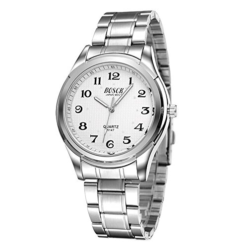 Simple Mens Watches Middleaged And Elderly Pointer Stainless Steel