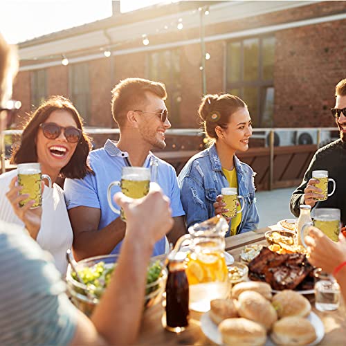 Plastic Beer Mugs with Handles for Beers Party Events Festival (10Pcs