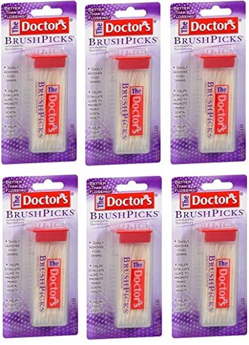 The Doctor's BrushPicks Interdental Toothpicks | 120-Picks per pack | (6-Pack) - //coolthings.us