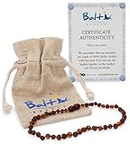 Amber Teething Necklace For Babies (Unisex) (Cognac Raw & Polished) - Anti Inflammatory, Drooling & Teething Pain Reduce Properties - Natural Certificated Oval Baltic Jewelry with the Highest Quality