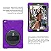 BRAECN iPad 9.7 2018 Case,iPad 9.7 lnch 2017 Rugged Case with Hybrid Heavy Duty Drop Protection and 360 Rotate Built-in Kickstand/Hand Grip Strap/Shoulder Strap for Apple iPad 5th/6th Gen cases-Purple