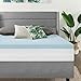 Best Price Mattress 2.5 Inch Ventilated Memory Foam Mattress Topper, Cooling Gel Infusion, CertiPUR-US Certified, Twin XL,Blue