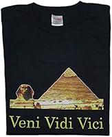 Amazon Co Jp 歴史外伝デザイン ピラミッド スフィンクス 将軍カエサル 名言 来た 見た 勝った ラテン語 ｔシャツ ネイビー S ホビー