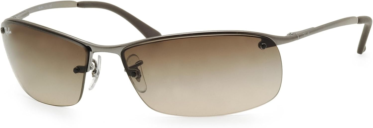Ray Ban Sunglasses Top Bar Square RB 3183, Men Womens, RB3183004/13, Gunmetal/Brown Gradient Ray Ban Sunglasses Top Bar Square RB 3183, Men Womens, RB3183004/13, Gunmetal/Brown Gradient
